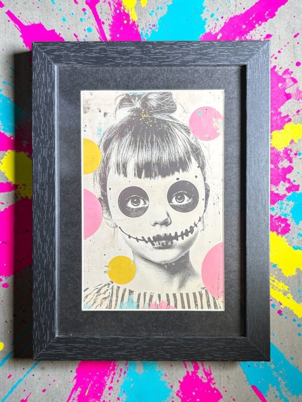 Creepy Doll Pop Art Framed Print | 5x7